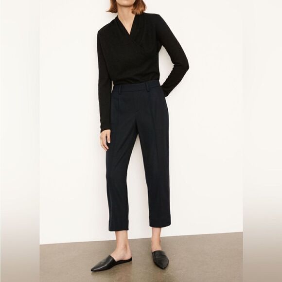 Vince Brushed Wool-Blend Flannel Pull-On Pant in Black size Small NWT  $395 - Picture 1 of 8